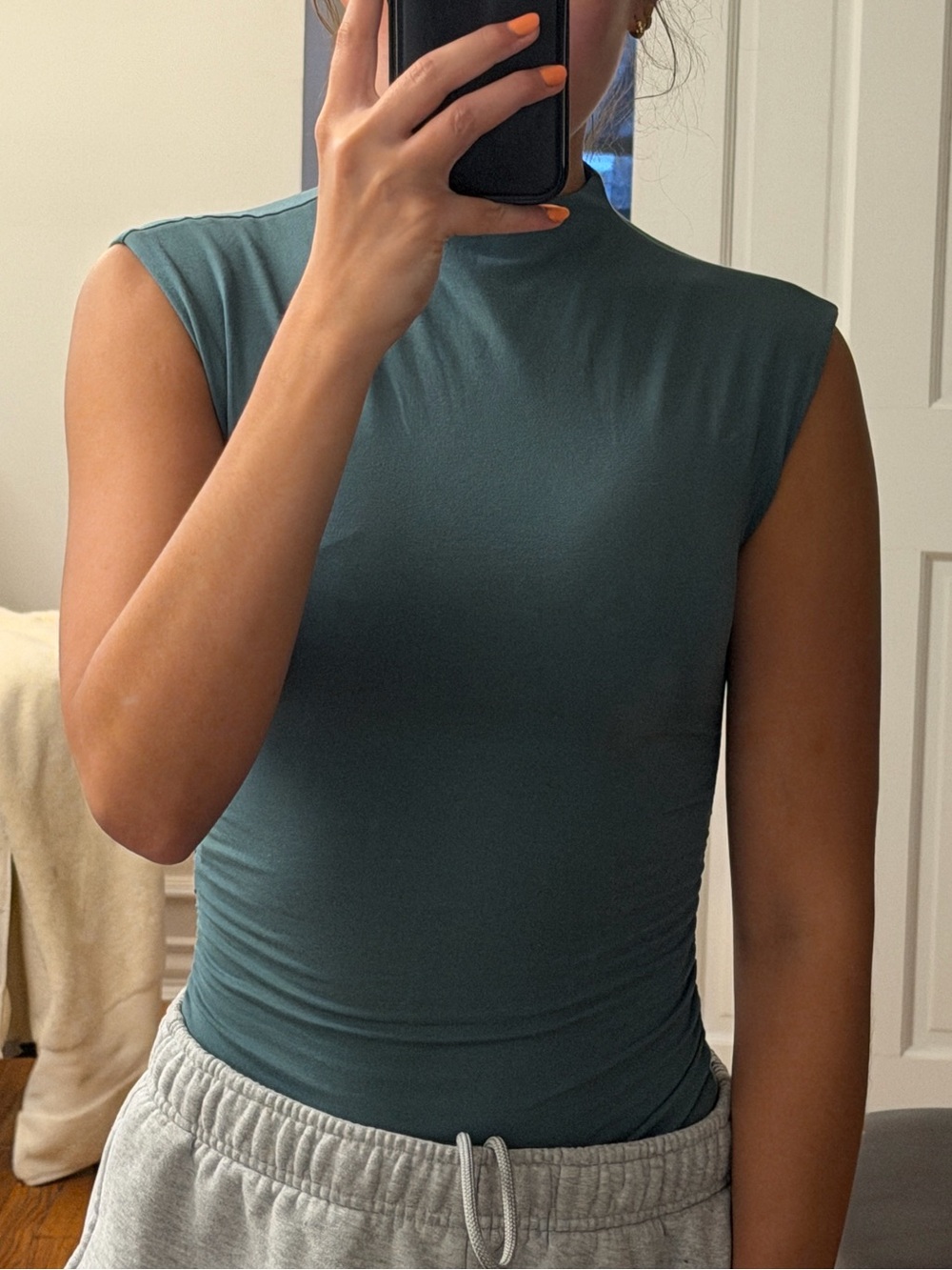 Abercrombie Body Suit Mock Neck Women’s Top - Teal